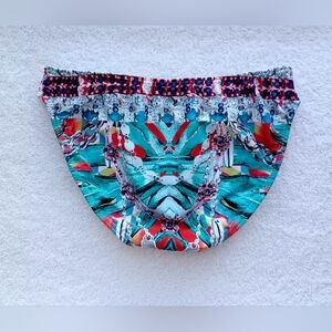 VENUS Multicolor Aqua Red Bikini Bottom, Size 4